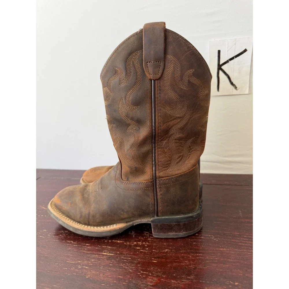 Durango Boots Western Cowboy Embroidered Brown Kids Size 1.0 D BBSC1904